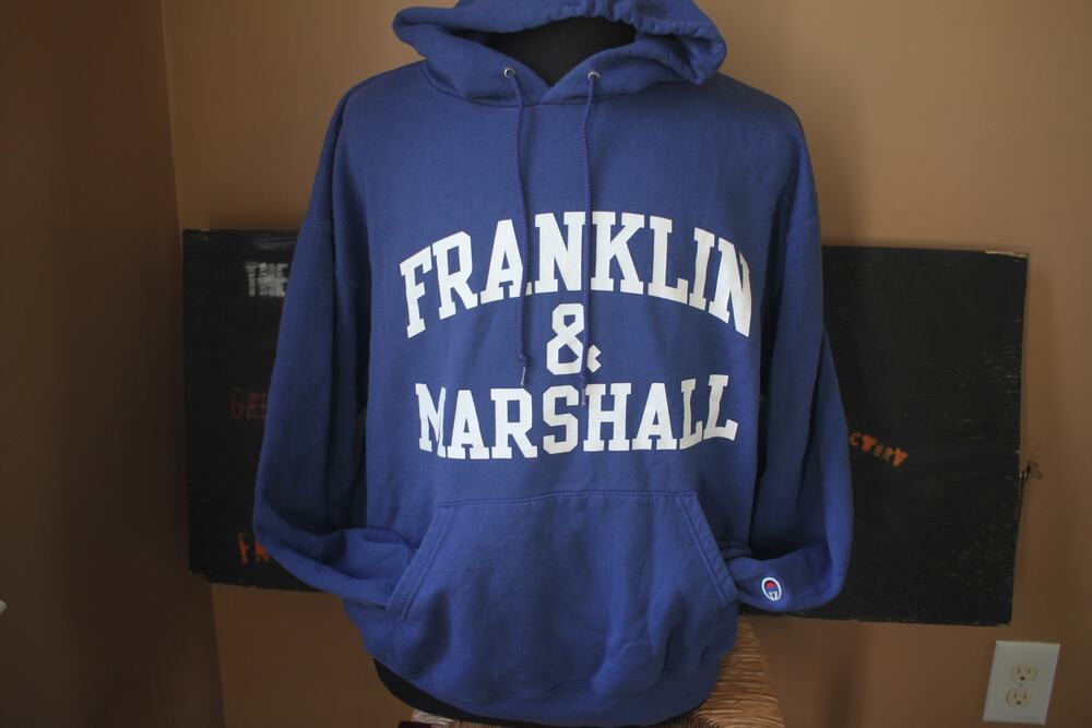 Champion Franklin & Marshall Men's XL Blue Collegiate Spellout Hoodie